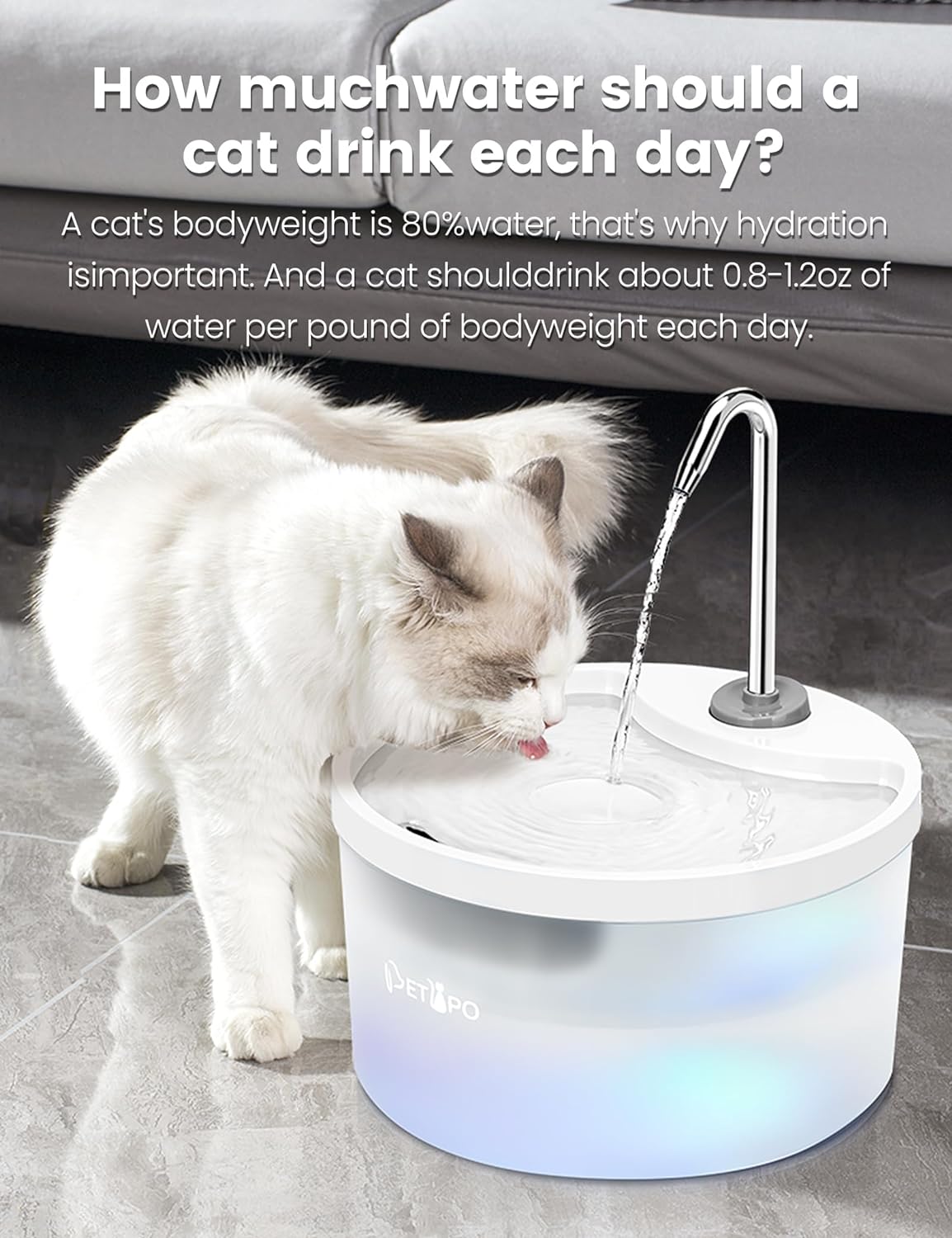 SipTap®️ Pet Water Fountains - White Round