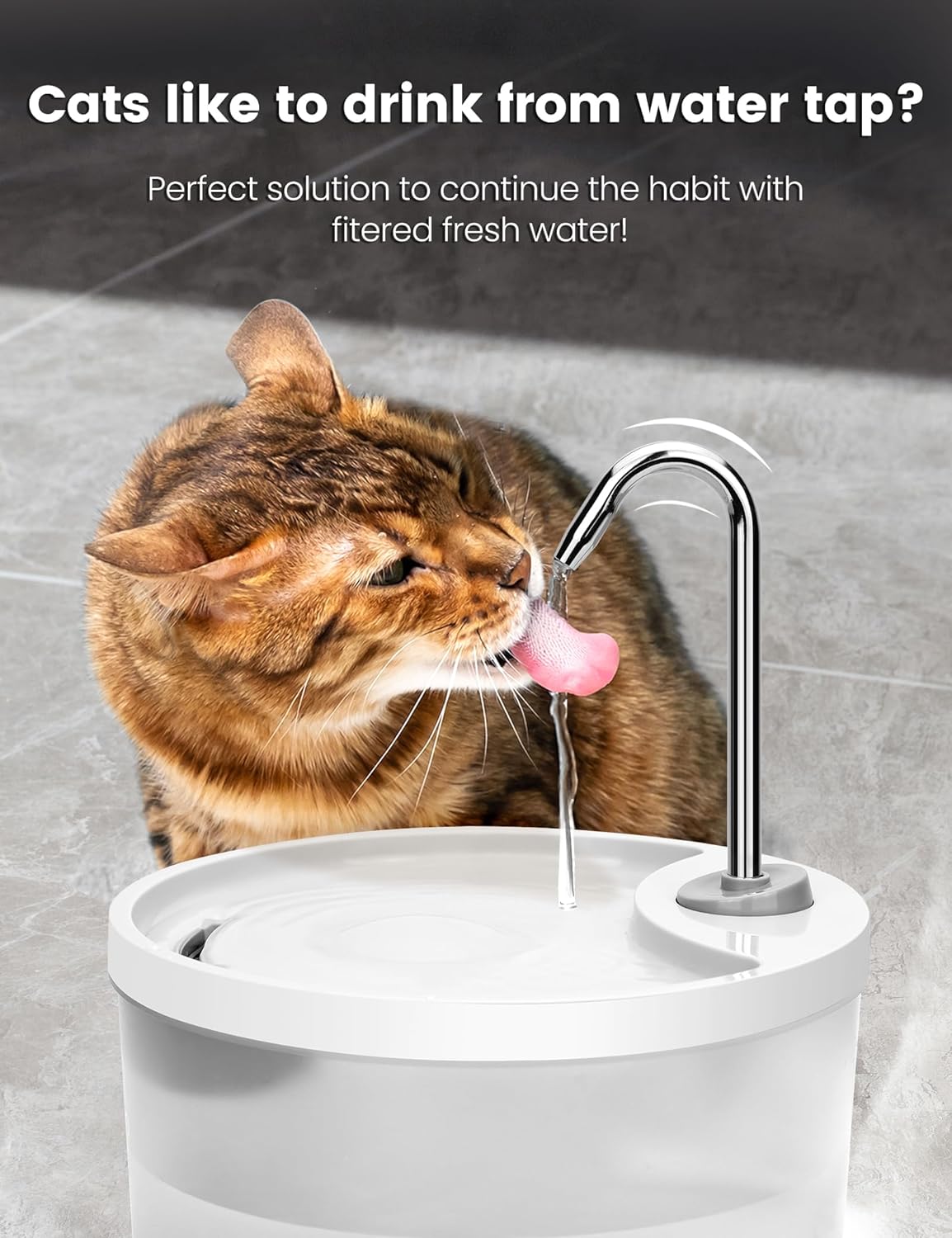 SipTap®️ Pet Water Fountains - White Round